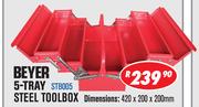 Beyer 5 Tray Steel Toolbox 420 x 200 x 200mm STB005