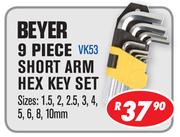 Beyer 9 Piece Short Arm Hex Key Set VK53