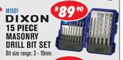 Dixon 15 Piece Masonry Drill Bit Set M1501 