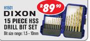 Dixon 15 Piece HSS Drill Bit Set H1501 