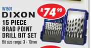 Dixon 15 Piece Brand Point Drill Bit Set W1501 
