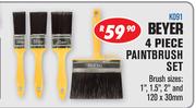 Beyer 4 Piece Paintbrush Set Brush K091 Brush Sizes 1", 1.5" , 2" & 120 x 30mm