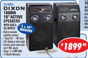 Dixon 1800W 10" Active Speakers With USB & SD Inputs SDJ1002A