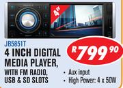 Jebson 4" Digital Media Player With FM Radio, USB & SD Slots JB5851T
