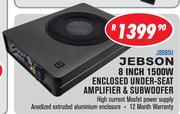 Jebson 8" 1500W Enclosed Under-Seat Amplifier & Subwoofer JB085U