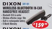 Dixon Wireless Bluetooth In-Ear Handsfree Headset SBT-101