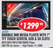Jebson Double Din Media Player With 7" TFT Touch Screen, USB & SD Slots