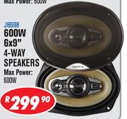 Jebson 600W 6x9" 4 Way Car Speakers JB698