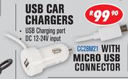 USB Car Charger With Micro USB Connector CC28M21