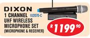Dixon 1 Channel UHF Wireless Microphone Set Microphone & Receiver IU2070-C