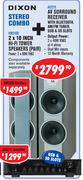 Dixon 2x10"HiFiTowerSpeakerPair KM210D+AVSurroundReceiverWithBluetooth,AM/FMTuner,USB&SDSlots AV2211