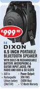 Dixon 6.5" Portable Bluetooth Speaker X-6