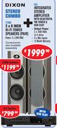 Dixon 2x8" HiFi Tower SpeakersPair CT88D+IntegratedStereoAmplifierWithBluetooth,FMTuner&USB Slot C66