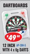 12 Inch Dartboards With 4 x 6g Darts AP-304-5