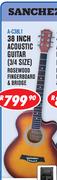 Sanchez 38" Acostic Guitar(3/4 Size) Rosewood Fingerboard & Bridge A-C38L1