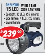 Dixon 15 LED With 4 LED Side Lantern Rechargeable Super Bright Spotlight DN2129RH