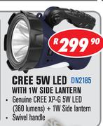 Dixon CREE 5W LED With 1W Side Lantern Rechargeable Super Bright Spotlight DN2185