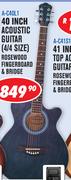 Sanchez 40" Acostic Guitar(4/4 Size) Rosewood Fingerboard & Bridge A-C40L1