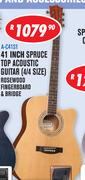 Sanchez 41" Spruce Top Acostic Guitar(4/4 Size) Rosewood Fingerboard & Bridge A-C41S1