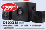 Dixon 2.1 Multimedia System With Subwoofer And 2 Speakers DN2110