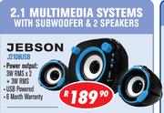 Jebson 2.1 Multimedia System With Subwoofer And 2 Speakers J2108USB