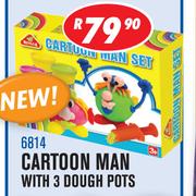 Cartoon Man With 3 Dough Pots 6814