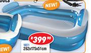 Inflatable Family Pools 2 Ring Pool With Pillows 10071-262 x 175 x 51cm