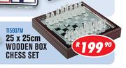 25 x 25cm Wooden Box Chess Set