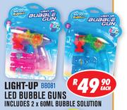 Light Up LED Bubble Guns BB081-Each