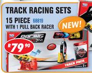 Track Racing Sets 15 Piece With 1 Pull Back Racer 68819