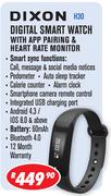 Dixon Digital Smart Watch With App Pairing & Heart Rate Monitor H30