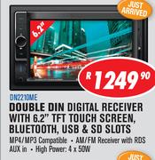 Dixon Double DIN Digital Receiver With 6.2" TFT Touch Screen, Bluetooth, USB & SD Slots DN2210ME