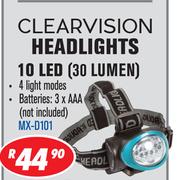 Clearvision 10LED Headlight(30 Lumen) MX D101