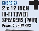 Dixon 2 x 12 Inch HiFi Tower Speakers Pair KMSP212X
