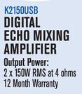 Dixon Digital Echo Mixing Amplifier USB & SD Slots K2150USB
