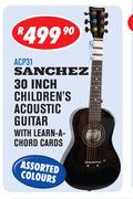Sanchez 30 Inch Children's Acoustic Guitar With Learn A Chord Cards ACP31