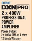 DXN Pro 2 x 400W Professional Power Amplifier DH2600