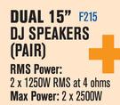 DXN Pro Dual 15" DJ Speakers Pair F215