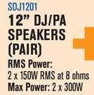 Dixon 12" DJ/PA Speakers Pair SDJ1201
