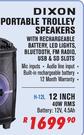 Dixon 12 Inch Portable Trolley Speakers H-12L