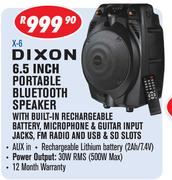 Dixon 6.5 Inch Portable Bluetooth Speaker X-6