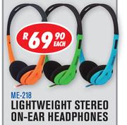 Dixon Lightweight Stereo On Ear Headphones ME-218-Each