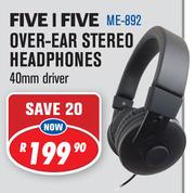 Five I Five Over Ear Stereo Headphones 40mm Driver ME-892