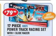 17 Piece Power Track Racing Set With 1 Slide Racer 68825