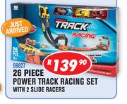 26 Piece Power Track Racing Set With 2 Slide Racers 68827