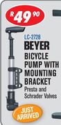 Beyer Bicycle Pump With Mounting Bracket LC-2728