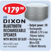 Dixon Bluetooth Rechargeable Speaker With Micro SD Slot A10