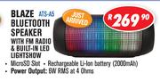 Dixon Portable Blaze Bluetooth Speaker With FM Radio & Built In LED Lightshow ATS-A5