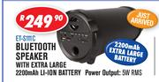 Dixon Portable Bluetooth Speaker With Extra Large 2200 Mah Li-Ion Battery ET-S111C