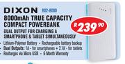 Dixon 8000 Mah True Capacity Compact Powerbank B02-8000